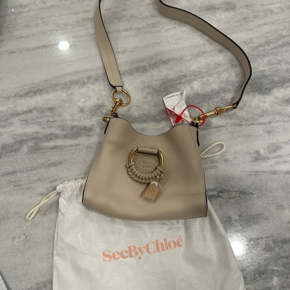 See By Chloe Taupe Leather Shoulder Bag